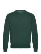 Lambswool Crew Tops Knitwear Round Necks Green Hackett London