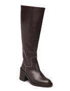 Boots - Block Heel Lange Støvler Brown ANGULUS