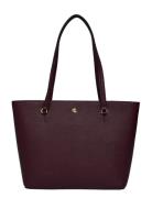 Crosshatch Leather-Karly Shpper-Tte Bags Totes Burgundy Lauren Ralph L...