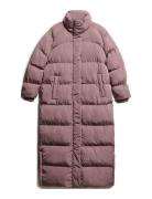 Maxi Longline Puffer Jacket Foret Jakke Purple Superdry