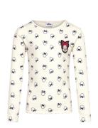 Tshirt Tops T-shirts Long-sleeved T-Skjorte Cream Minnie Mouse