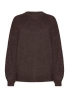 Patrisia Solid Knit Pullover Tops Knitwear Jumpers Brown A-View