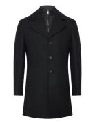 Bs Portmore Slim Fit Coat Uldfrakke Frakke Black Bruun & Stengade