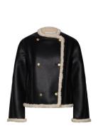 Faux Shearling Short Jacket Læderjakke Skindjakke Black GANT