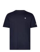 Crewneck T-Shirt Tops T-Kortærmet Skjorte Navy Champion