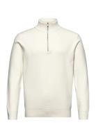 Ecovero Half Zip Knit Tops Knitwear Half Zip Jumpers White Lindbergh