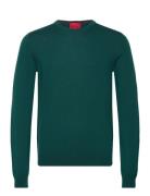 San Cedric-M1 Designers Knitwear Round Necks Green HUGO