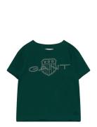 Relaxed Contrast Shield T-Shirt Tops T-Kortærmet Skjorte Green GANT