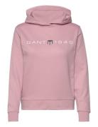 Reg Printed Graphic Hoodie Tops Sweatshirts & Hoodies Hoodies Pink GAN...