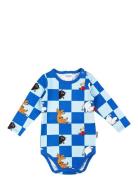 Squares Body Bodies Long-sleeved Blue MUMIN