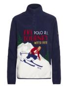 Ski-Print Fleece Pullover Tops Knitwear Half Zip Jumpers Navy Polo Ral...