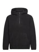 Hooded Sherpa Pullover Jet Bla Tops Sweatshirts & Hoodies Hoodies Blac...