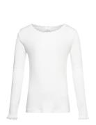 Nkfnamma Ls Slim Top Tops T-shirts Long-sleeved T-Skjorte White Name I...