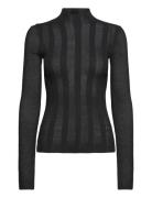 Lace Open Stitch Sweater Tops Knitwear Jumpers Black Calvin Klein