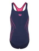 G Reflecting Swimsuit Swim Pro Back Black-Water Badedragt Badetøj Navy...