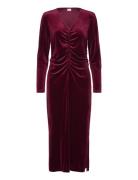 Nuvella Long Dress Knælang Kjole Burgundy Nümph