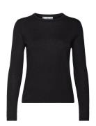 Fine-Knit Crew-Neck Sweater Tops Knitwear Jumpers Black Mango