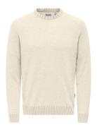 Onseddy Reg 7 Wool Crew Knit Tops Knitwear Round Necks Cream ONLY & SO...