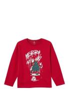 Nkmremusjul Ls Nreg Top Box Tops T-shirts Long-sleeved T-Skjorte Red N...