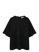 Nkfrunic Sequin Ss Top Tops Blouses & Tunics Black Name It