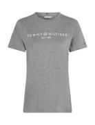 Reg Corp Logo C-Nk Ss Tops T-shirts & Tops Short-sleeved Grey Tommy Hi...