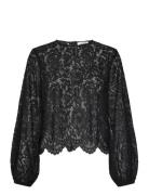 Slhanni Blouse Ls Tops Blouses Long-sleeved Black Soaked In Luxury