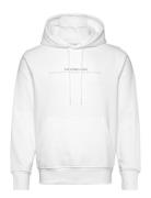 Minimal Logo Hoodie Tops Sweatshirts & Hoodies Hoodies White Calvin Kl...