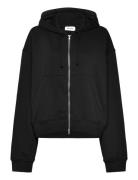 Essence Boxy Zip Hoodie Tops Sweatshirts & Hoodies Hoodies Black Weekd...