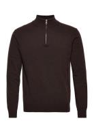 Patton Half Zip Designers Knitwear Half Zip Jumpers Brown Oscar Jacobs...