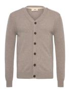 Aksvend Lambswool Cardigan Tops Knitwear Cardigans Beige Anerkjendt