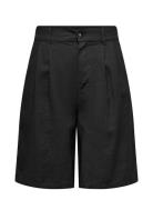 Onlcaro Hw Wide Linen Bl Shorts Cc Tlr Bottoms Shorts Bermudas Black O...