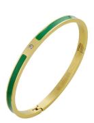 Faye Enamel Bracelet Green/Gold Accessories Jewellery Bracelets Bangle...