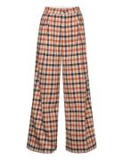 Checked Wide Pants Designers Trousers Wide Leg Orange Stella Nova