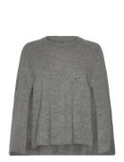 Cuallida Poncho Tops Knitwear Ponchos Grey Culture