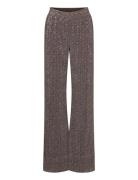 Markus, 1903 Sequins Jersey Designers Trousers Wide Leg Brown STINE GO...