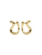 Lotus Huggies Designers Jewellery Earrings Hoops Gold Maria Black