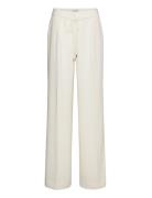 Structure Twill Wide Leg Pant Designers Trousers Wide Leg Cream Calvin...