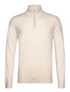 Blackhall Designers Knitwear Half Zip Jumpers Cream Reiss