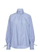 Striped Shirt With Tie Bands Designers Shirts Long-sleeved Blue Stella...