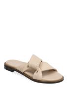 Asymetric Flat Designers Sandals Flat Beige Apair