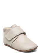 Beginners™ Velcro Shoes Pre-walkers - Beginner Shoes  Beige Pom Pom