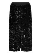 Sequins Midi Skirt Skirts Knee-length & Midi Skirts Black Stella Nova