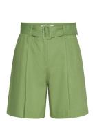 Belt Linen-Blend Bermuda Shorts Bottoms Shorts Bermudas Green Mango