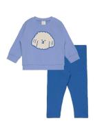 Set Sweatshirt Leggings Placem Sets Sets With Long-sleeved T-shirt Blu...