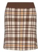 Rodebjer Tendai Eco Check Skirts Short Skirts Brown RODEBJER