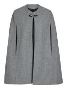 Viloni Tailored Poncho/Ef Tops Knitwear Ponchos Grey Vila