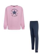 Converse Crewneck And Leggings Set Sets Sets With Long-sleeved T-shirt...