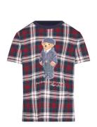 Polo Bear Plaid Cotton Jersey Tee Tops T-Kortærmet Skjorte Navy Ralph ...