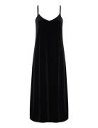 Lrl Sl.less V-Neck Long Gown Velvet Nattøj Black Lauren Ralph Lauren H...