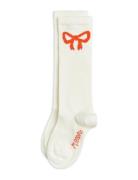 Bow Knee-High Socks Socks & Tights Socks Cream Mini Rodini